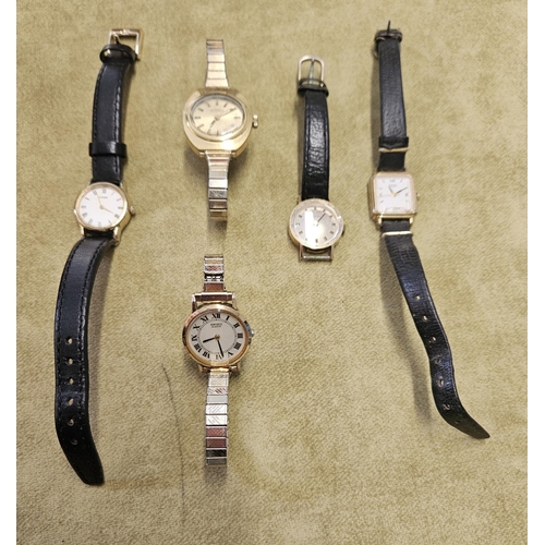 313 - A Tissot ladies Watch, along with a Citizen Watch, two Seiko and a Roamer Watches.