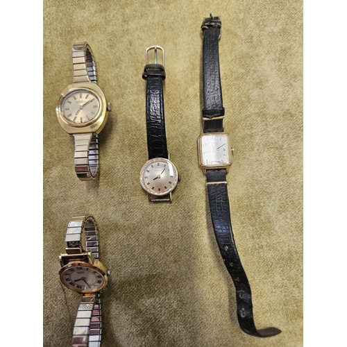 313 - A Tissot ladies Watch, along with a Citizen Watch, two Seiko and a Roamer Watches.