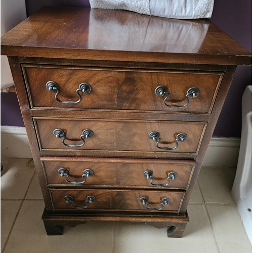 573 - A good Mahogany and Veneered miniature Chest of Drawers. 46 x 32 x H 64 cm approx.