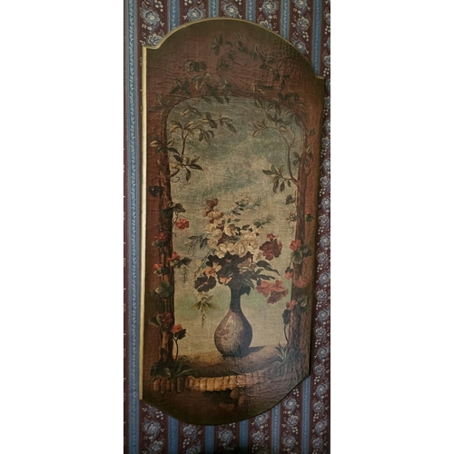 577 - A really good pair of hand painted Timber Panel wall mounts still life of flowers in vases with moul... 