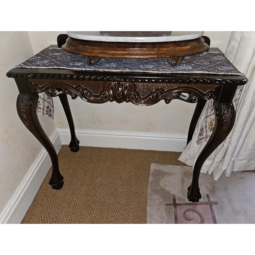 706 - A 20th Century Mahogany Side Table with rope edge top, carved cabriole ball and claw supports.
W 94 ... 