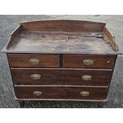 1189 - A late 19th Century Mahogany octagonal centre Table a 19th Century Pine Chest a Side Table and other... 