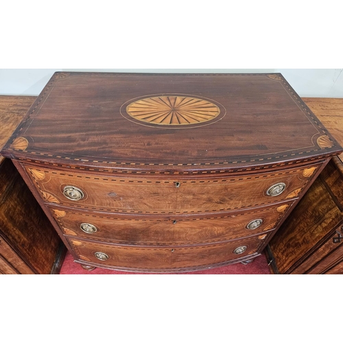 710 - A superb early 19th Century Mahogany and inlaid bow fronted Chest of Drawers with highly inlaid fron... 