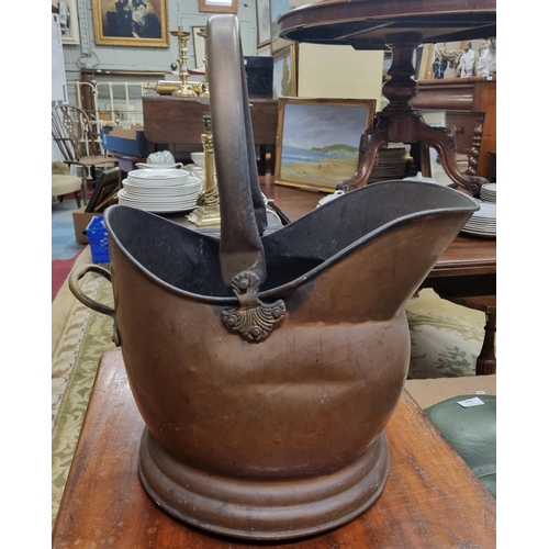 501 - A 19th Century Copper Coal Helmet.
H 31 cm approx.