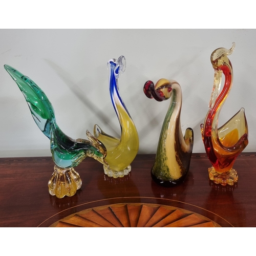 663 - A good quantity of large Art Glass Birds possibly Murano.