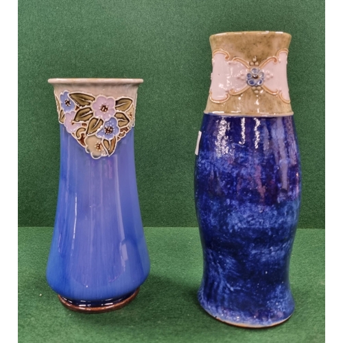 693 - Three 19th Century Royal Doulton salt glaze Vases. Tallest being 24 cm approx.