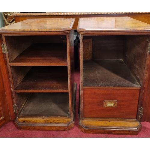 727 - A good pair of 19th Century Satinwood bedside Cabinets with single door fronts. W 45 x 61 x H 74 cm ... 