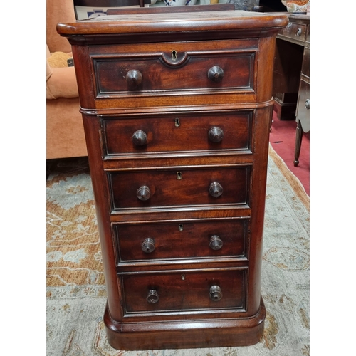 1160 - A fantastic pair of 19th Century bedside Cabinets with five drawer front and moulded edge.
H 77 x W ... 