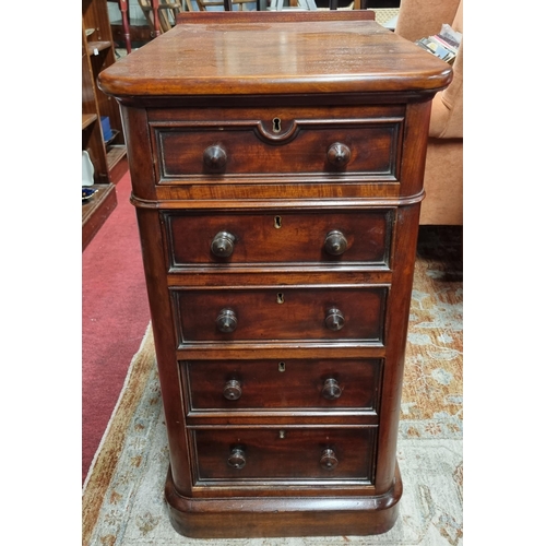 1160 - A fantastic pair of 19th Century bedside Cabinets with five drawer front and moulded edge.
H 77 x W ... 