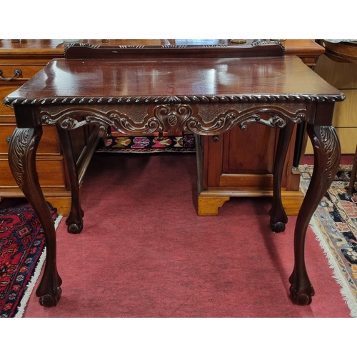 706 - A 20th Century Mahogany Side Table with rope edge top, carved cabriole ball and claw supports.
W 94 ... 