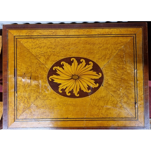 915 - A good pair of Mahogany and veneered side Tables with Satinwood veneered tops and shell inlay. 61 x ... 