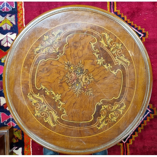 1052 - A really good 20th Century Rosewood and veneered circular Side Table with ormolu mounts on turned fl... 