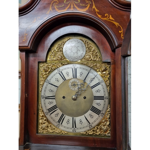 725 - A good 19th Century Mahogany and Inlaid Longcase Clock with architectural pediment top, by Beaver Lt... 