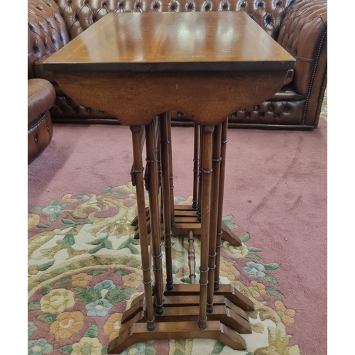 1040 - A good Edwardian Mahogany and inlaid Quartetto Nest Of Tables. H 74 x 55 x 38 cm approx.