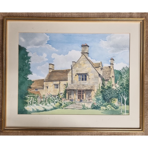 458 - A 20th Century Watercolour of a garden scene, indistinctly signed lower right. 36 x 47 cm approx.