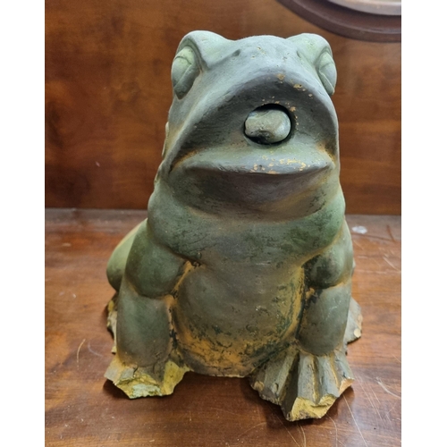 484 - A Terracotta Figure of a Frog. (nibbles to the feet). H 27 cm approx.