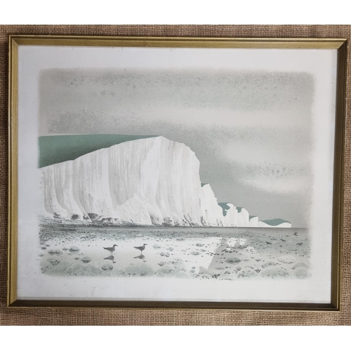 544 - A colour Print of The Cliffs Of Dover along with an architectural Print.