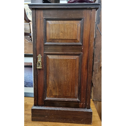 546 - A late 19th Century Mahogany single door bedside Cabinet. 42 x 36 x H 76 cm approx.