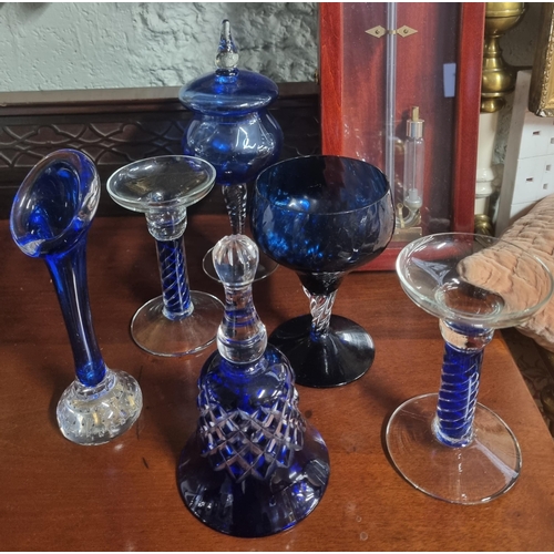 838 - A good quantity of Art Glass along with blue Glass and Vintage Glass.