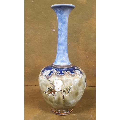 1088 - A group of three 19th Century Royal Doulton salt glaze bud Vases. H 26 cm approx.