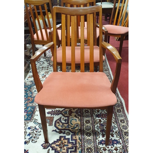 1124 - A good set of six G Plan Dining Chairs to include two carvers with ribbed backs.
SH 42 x W 49 x D 45... 