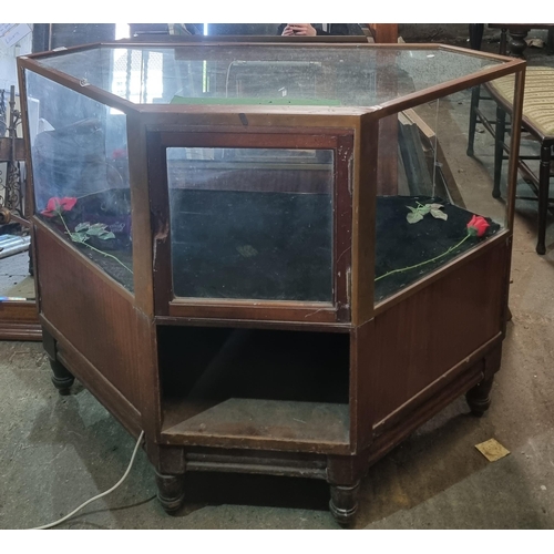 1239 - A good Metal bound Haberdashery display Cabinet. H 93 x W 120 x D 56 cm approx.