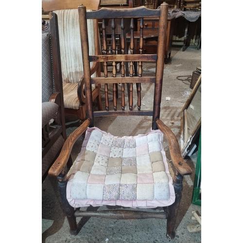 1248 - A 19th Century Elm Armchair along with a 19th Century deep buttoned Chair and two others.