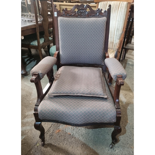 1248 - A 19th Century Elm Armchair along with a 19th Century deep buttoned Chair and two others.