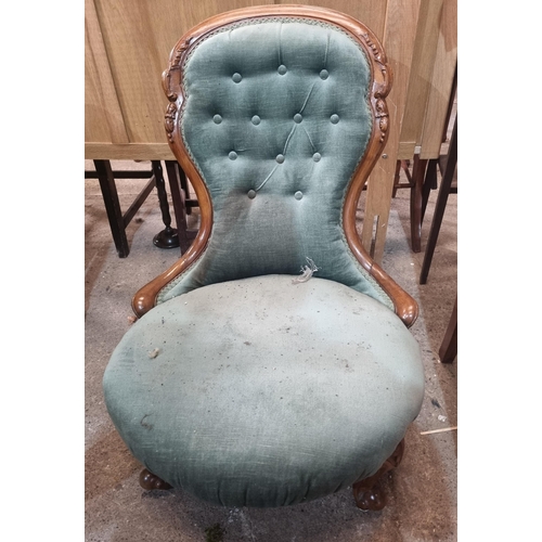 1248 - A 19th Century Elm Armchair along with a 19th Century deep buttoned Chair and two others.