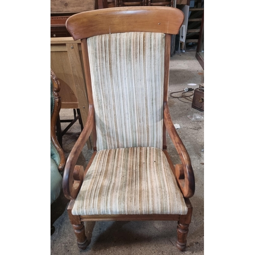 1248 - A 19th Century Elm Armchair along with a 19th Century deep buttoned Chair and two others.