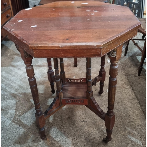 1255 - A 19th Century leather topped Tripod Table along with two Edwardian Mahogany centre Tables.
H 70 x W... 