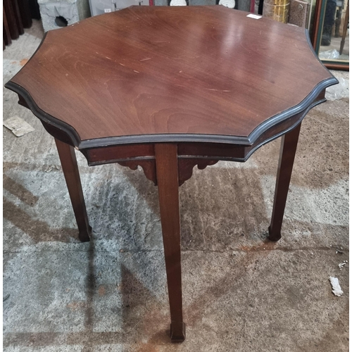 1255 - A 19th Century leather topped Tripod Table along with two Edwardian Mahogany centre Tables.
H 70 x W... 