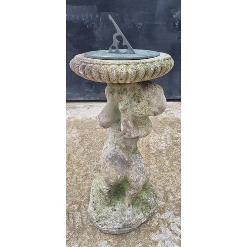 1300 - A good neat garden Sundial on stone base.
Height 60 x D 27 cm approx.