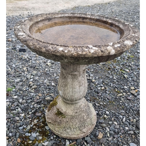 1301 - A good neat Stone bird Bath.
Height 45 x Diameter 40 cm approx.