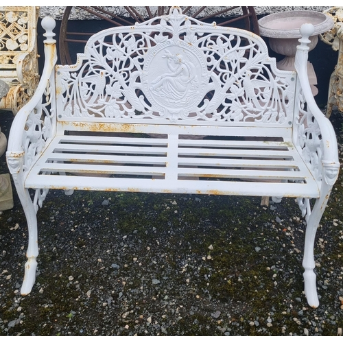 1314 - A good cast Iron Bench with classical detail.