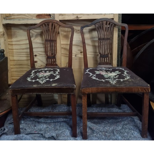 1264 - A 19th Century Timber Cot. H 63 x L 88 x W 42 cm approx. along with two 19th Century Mahogany Chairs... 