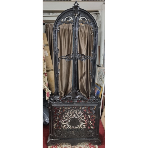 984 - A very good heavy Cast Iron Coat Stand with tray base. W 75 x H 182 cm approx.