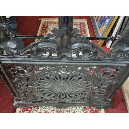 984 - A very good heavy Cast Iron Coat Stand with tray base. W 75 x H 182 cm approx.