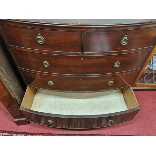 77 - A good 19th Century Mahogany bow front Chest of Drawers. 109 x 56 x H 107 cm approx.