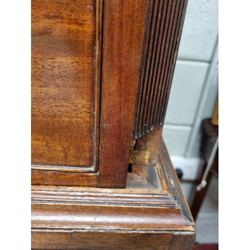 202 - An early 19th Century Mahogany Chest on Chest with dental cornice top and bracket feet. 110 x 54 x H... 