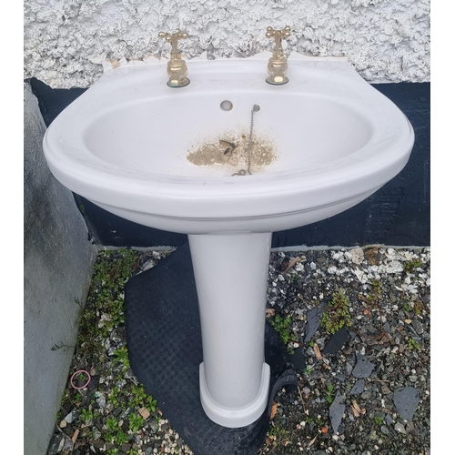 1308 - A ceramic Sink and Toilet in good condition.