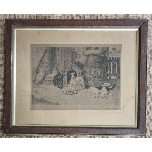 2 - A pair of 19th Century Prints 'The bone of contention' and 'when thieves fall out'. In good original... 