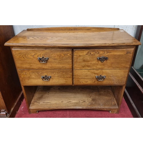 66 - A 20th Century Oak Side Cabinet with frieze drawer front. W 96 x D 37 x H 80 cm approx.