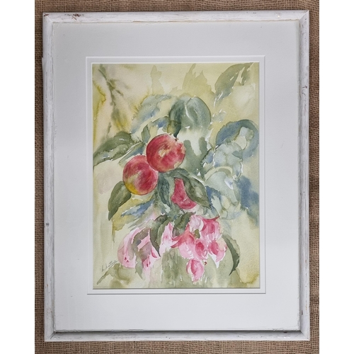 68 - A 20th Century Watercolour Still Life of fruit and flowers, signed indistinctly LL. 59 x 48 cm appro... 