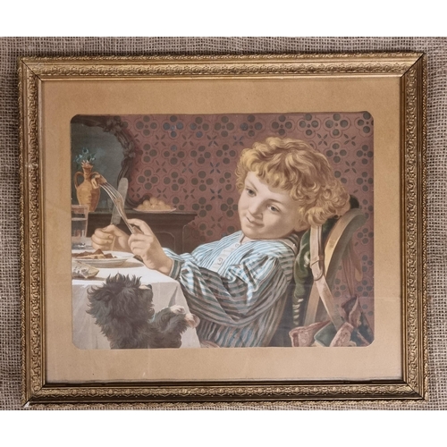 88 - A good pair of 19th Century coloured prints of two boys and their animals. 39 x 45 cm approx.