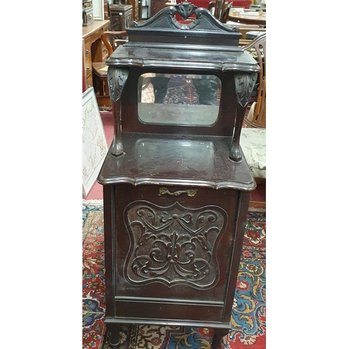 932 - An Edwardian Mahogany Purdonium along with a piano stool and two fire screens.