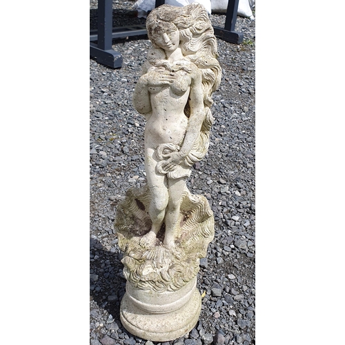 957 - Two  Reconstituted Stone Garden Statue of a young Girl and A nude Lady , tallest 61 cm approx.