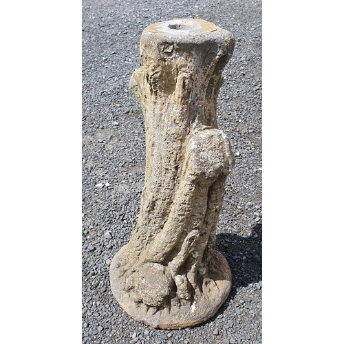 960 - A Reconstituted Stone Garden Tree Stump. Height 55 cm. (originally a bird bath lacking top).