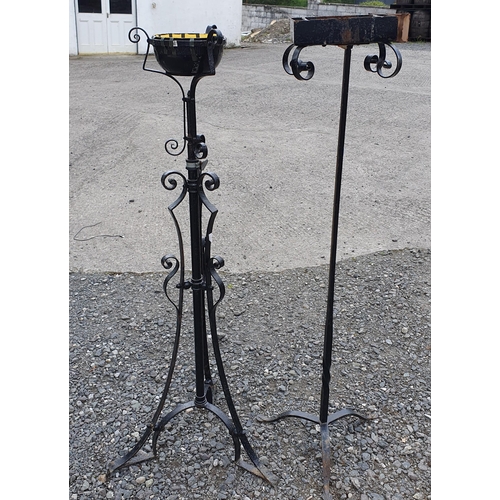 962 - A Set of tall Iron Garden Plant Stands. Height 127 cm approx.