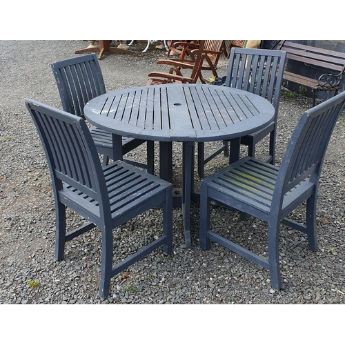 965 - A Painted Garden Table with 4 Timber Chairs.